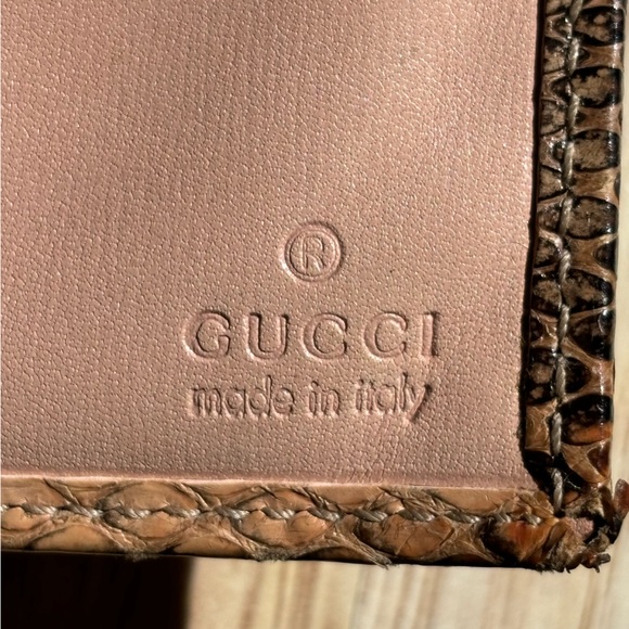 Vintage Gucci Authentic Snakeskin and Leather Clutch Wallet - Picture 9 of 15